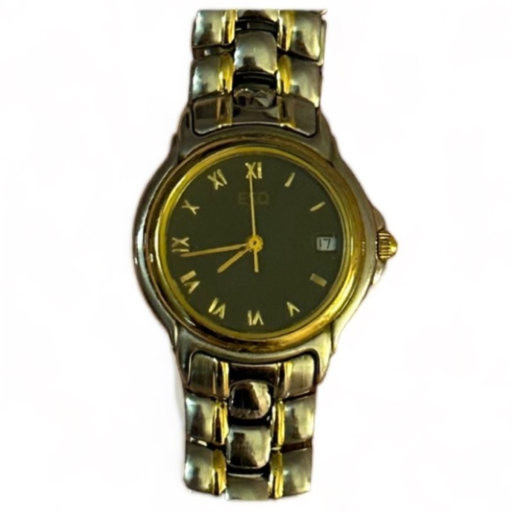 ESQ Ladies Stainless Steel Two Toned Vintage Watch Water Resistance Pre Loved